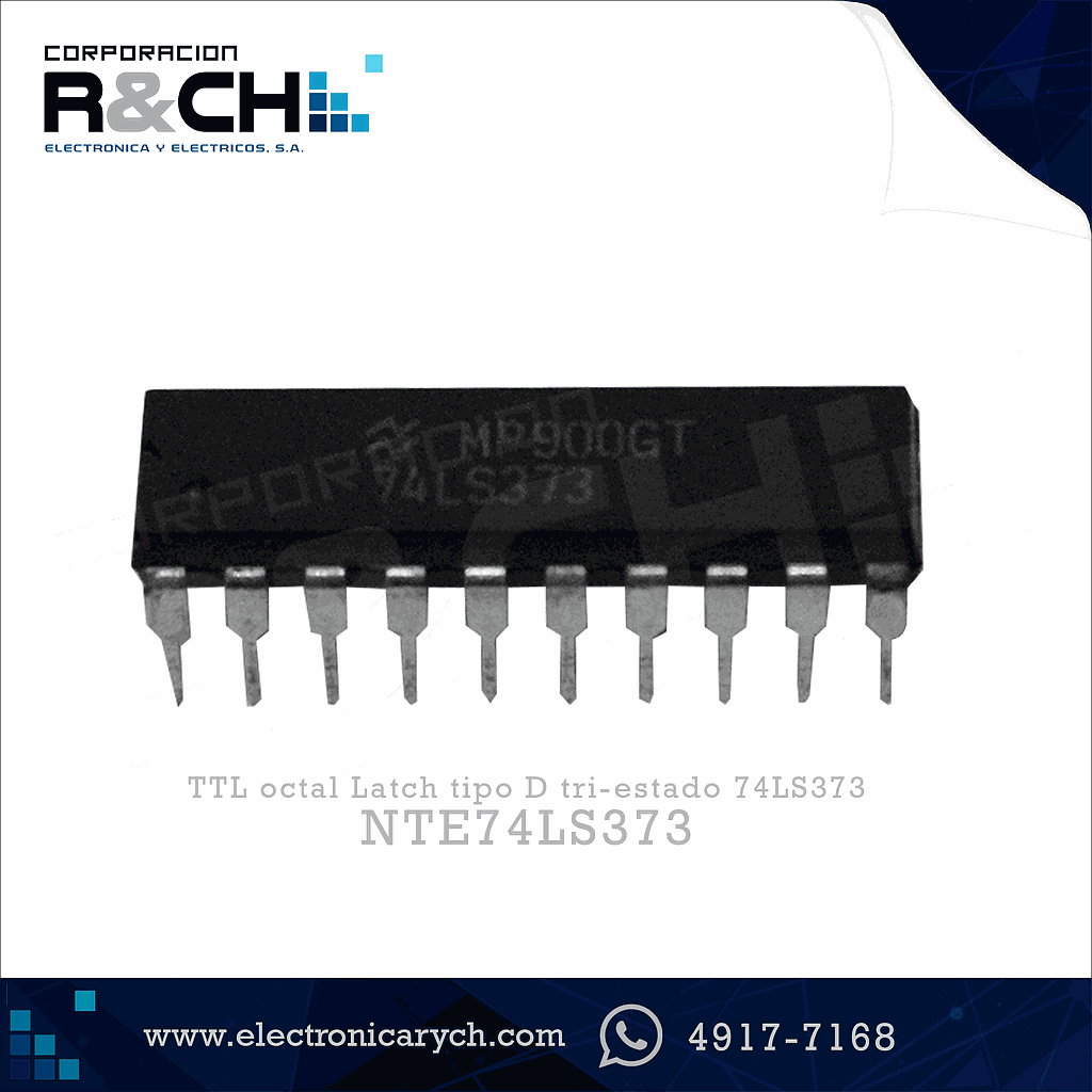 NTE74LS373 TTL octal Latch tipo D tri-estado 74LS373