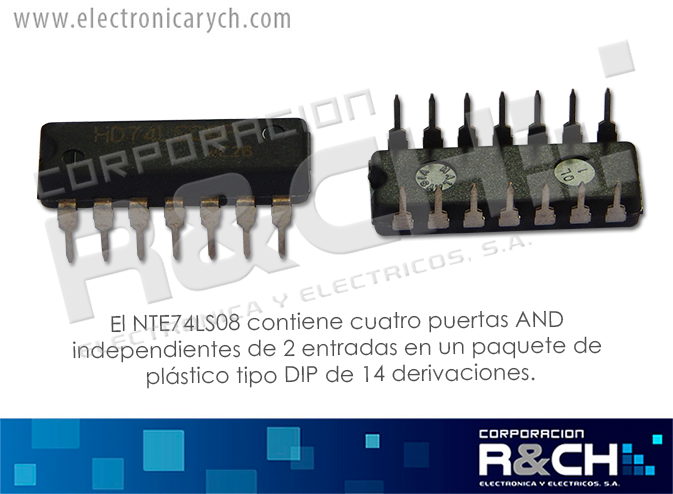 NTE7408 TTL quad 2 input pos AND
