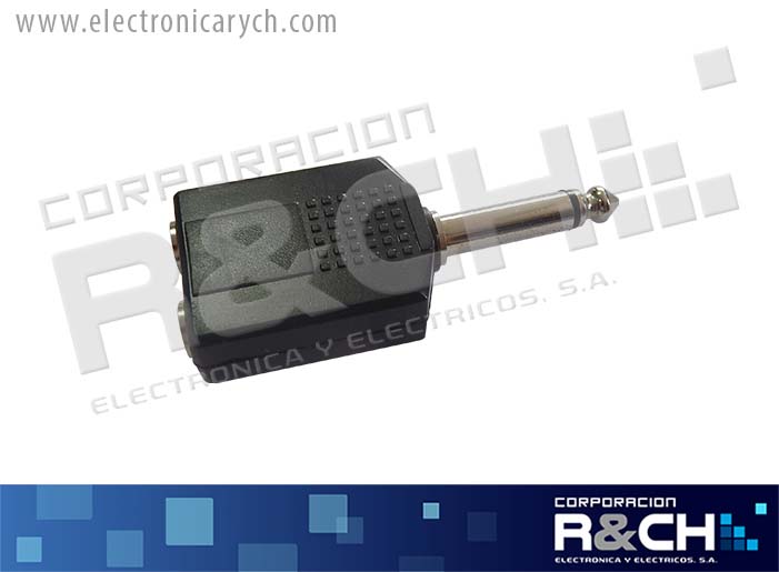 AD-004 adaptador jack 1/4x2 plug 1/4 mono