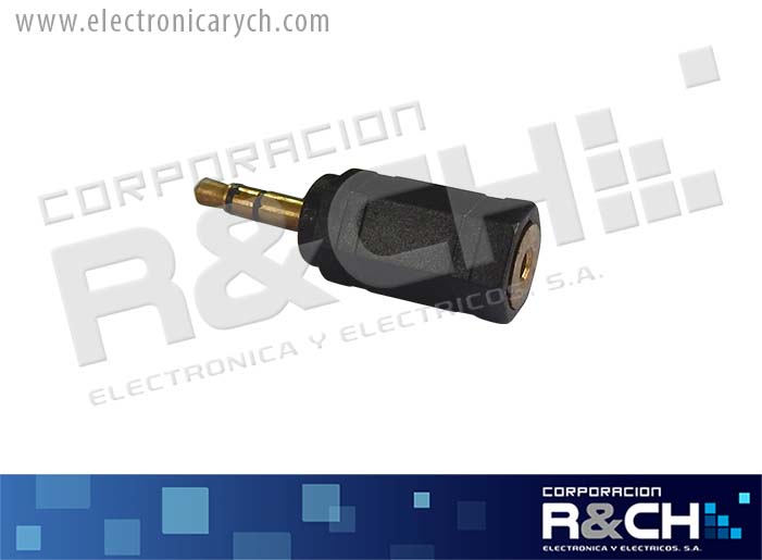 AD-009G Adaptador Jack 2.5 Plug 3.5 Stereo Oro