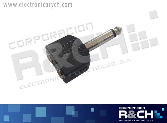 AD-011 adaptador jack 3.5x2 plug 1/4 mono