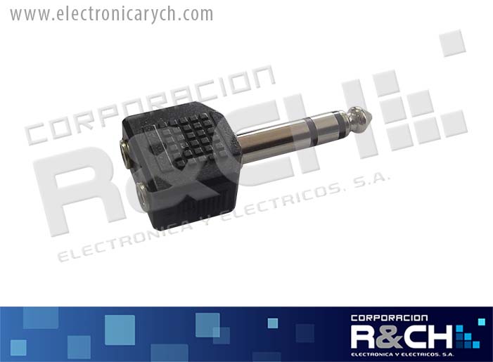 AD-012 adaptador jack 3.5x2 plug 1/4 stereo