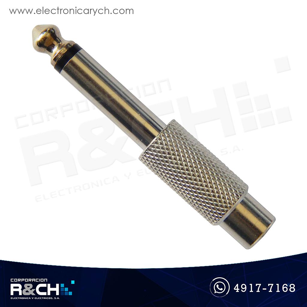 P-130 Adaptador jack RCA plug 1/4 mono metal