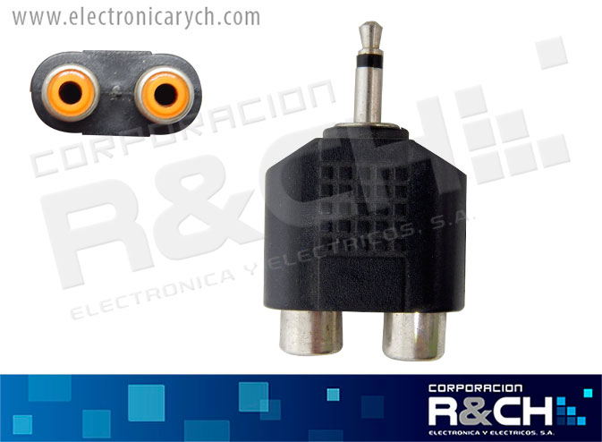 AD-021 adaptador jack RCAx2 plug 3.5 mono
