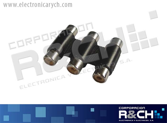 AD-388 adaptador jack RCAx3 union