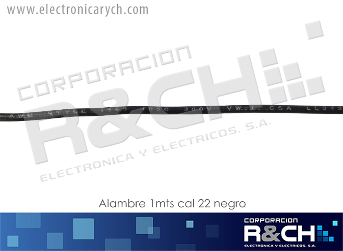 AL-22NE Alambre 1mt Calibre 22 Negro Estañado
