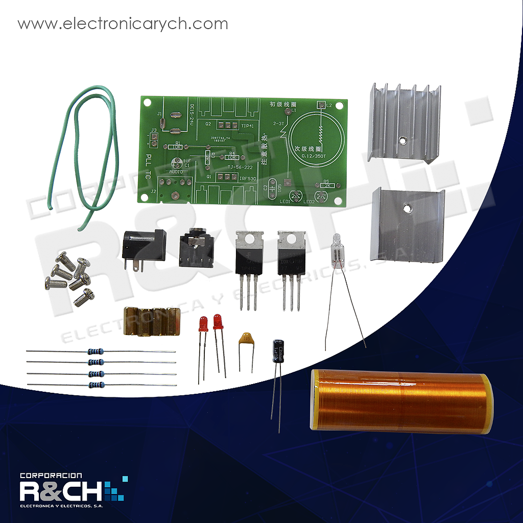 MD-TES1 Modulo Bobina Tesla Transmision Inalambrico DC15-24V Para Armar