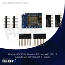 MD-ESP-12 Módulo ESP8266 WeMos D1 mini WiFi ESP-12 basado en ESP-8266EX 11 pines