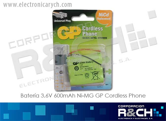 BT-T160 Bateria 3.6V 600mAh Ni-MH GP Cordless Phone