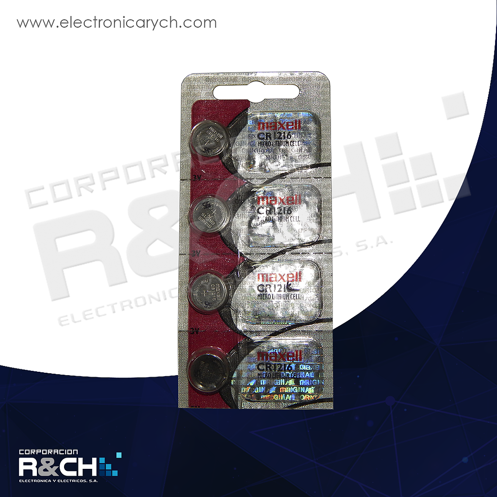 CR1216 batería alcalina tipo boton 3V Maxell CR1216