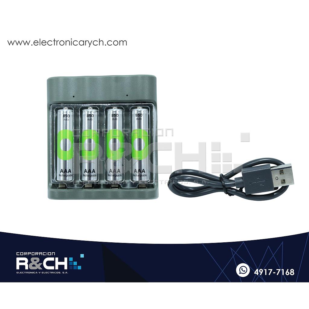 BT-GPR850 Cargador para Bateria Recargable 4xAAA 850mAH Ni-MH