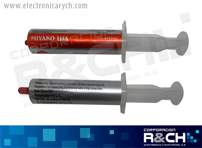 SY-TG-20 pasta disipadora tipo geringa 20gr gris