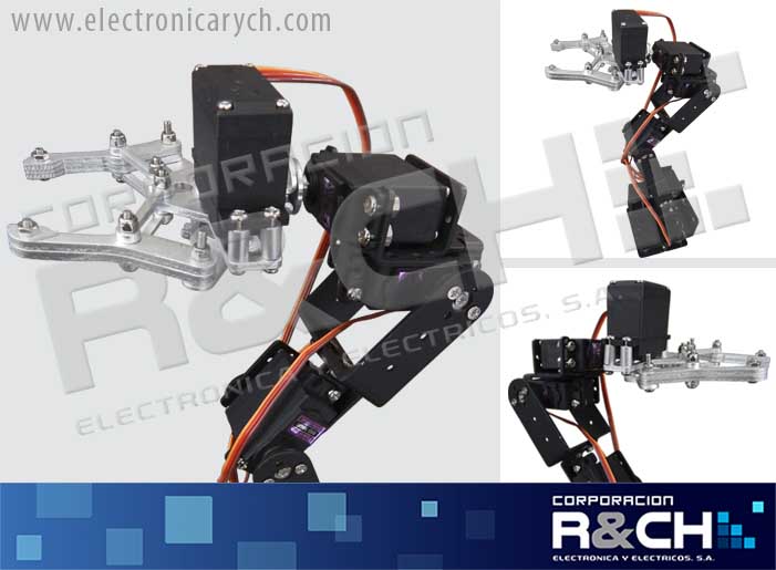 MD-BRC brazo robotico aluminio, incluye servos y accesorios