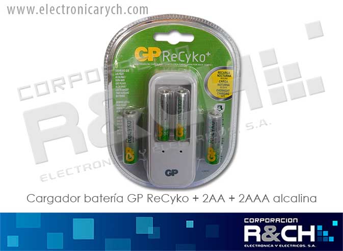 BT-PB410KO Cargador Bateria GP ReCyco+2AA+2AAA AlKalina 2100mAh