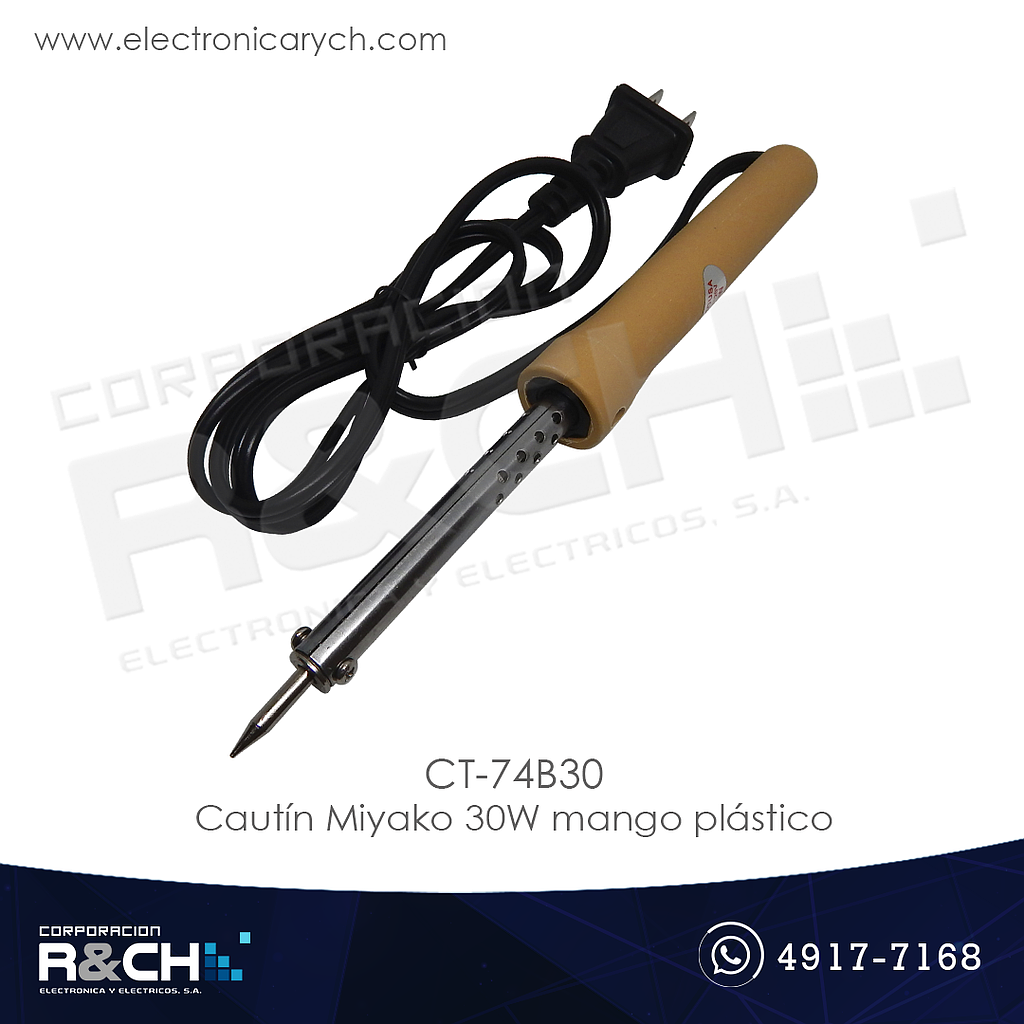 CT-74B30 Cautín Miyako 30W mango plástico