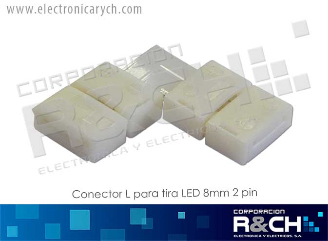 CN-3528L conector L para tira LED 8mm 2 pin