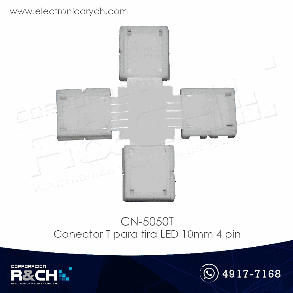 CN-5050T conector T para tira LED 10mm 4 pin