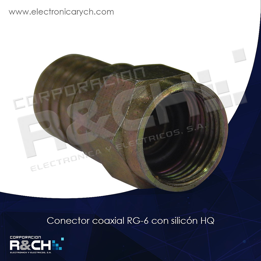 CN-RG60 conector coaxial RG-6 con silicon HQ F-56GAL