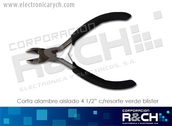 CA-5R corta alambre aislado 4 1/2" c/resorte verde blister