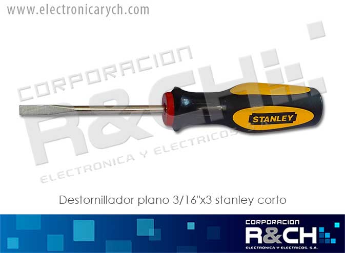 DES-003B destornillador plano 3/16"x3 stanley corto