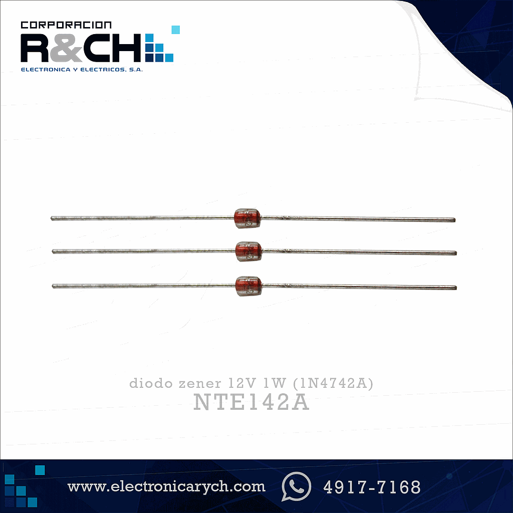 NTE142A diodo zener 12V 1W (1N4742A)
