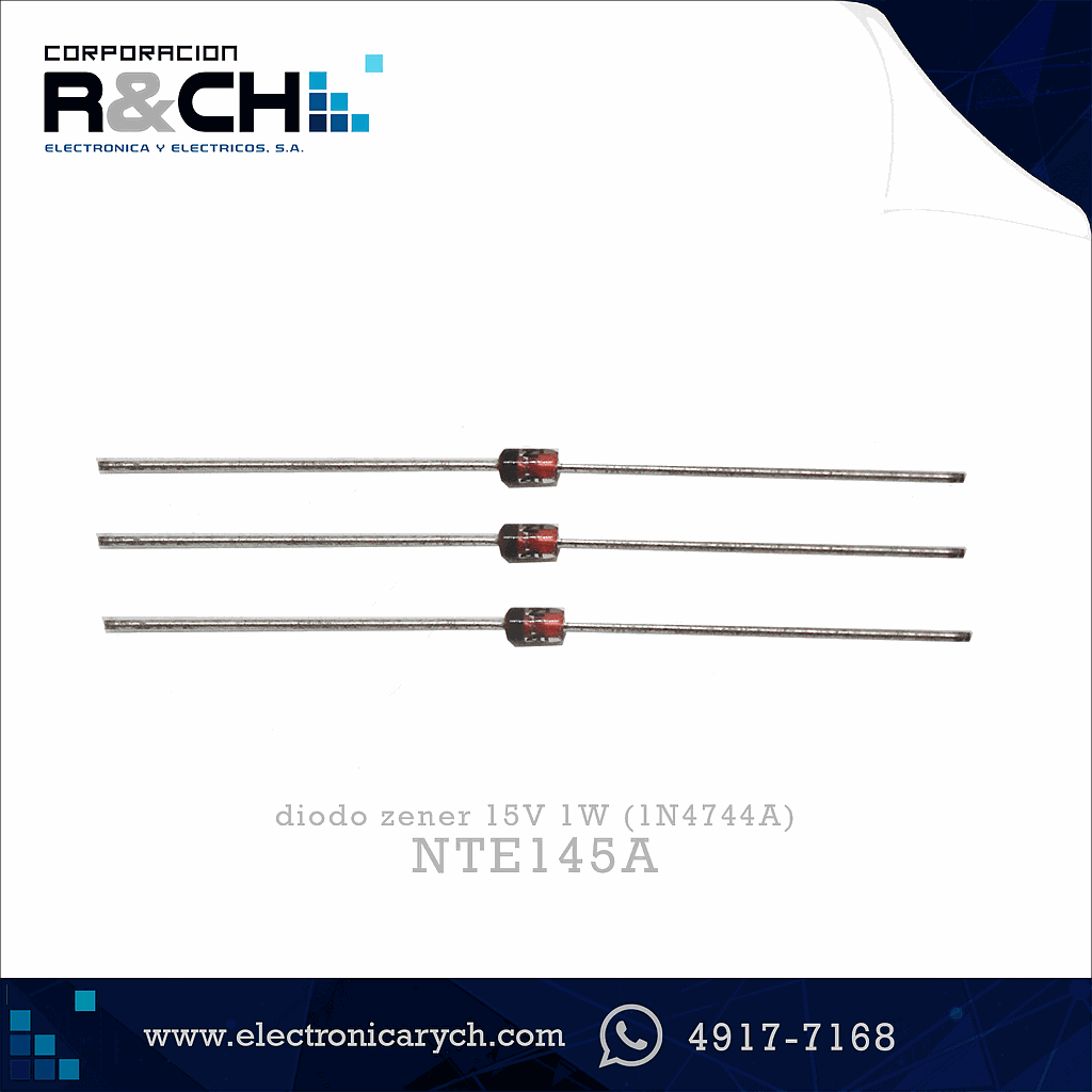 NTE145A diodo zener 15V 1W (1N4744A)