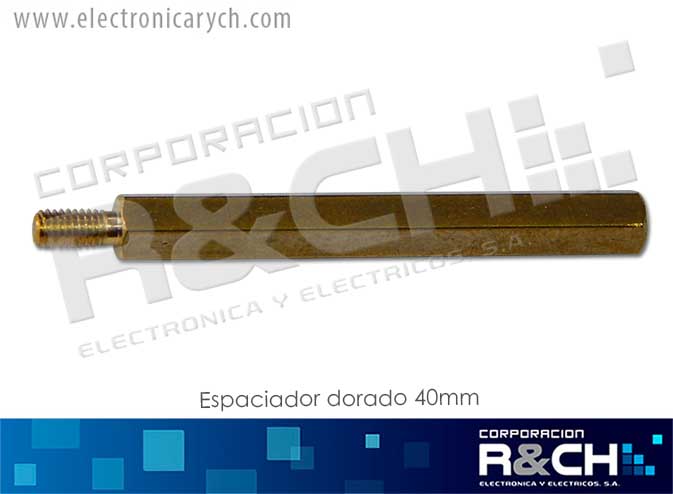 TN-40 Espaciador Dorado 40mm con Tornillo 6mm
