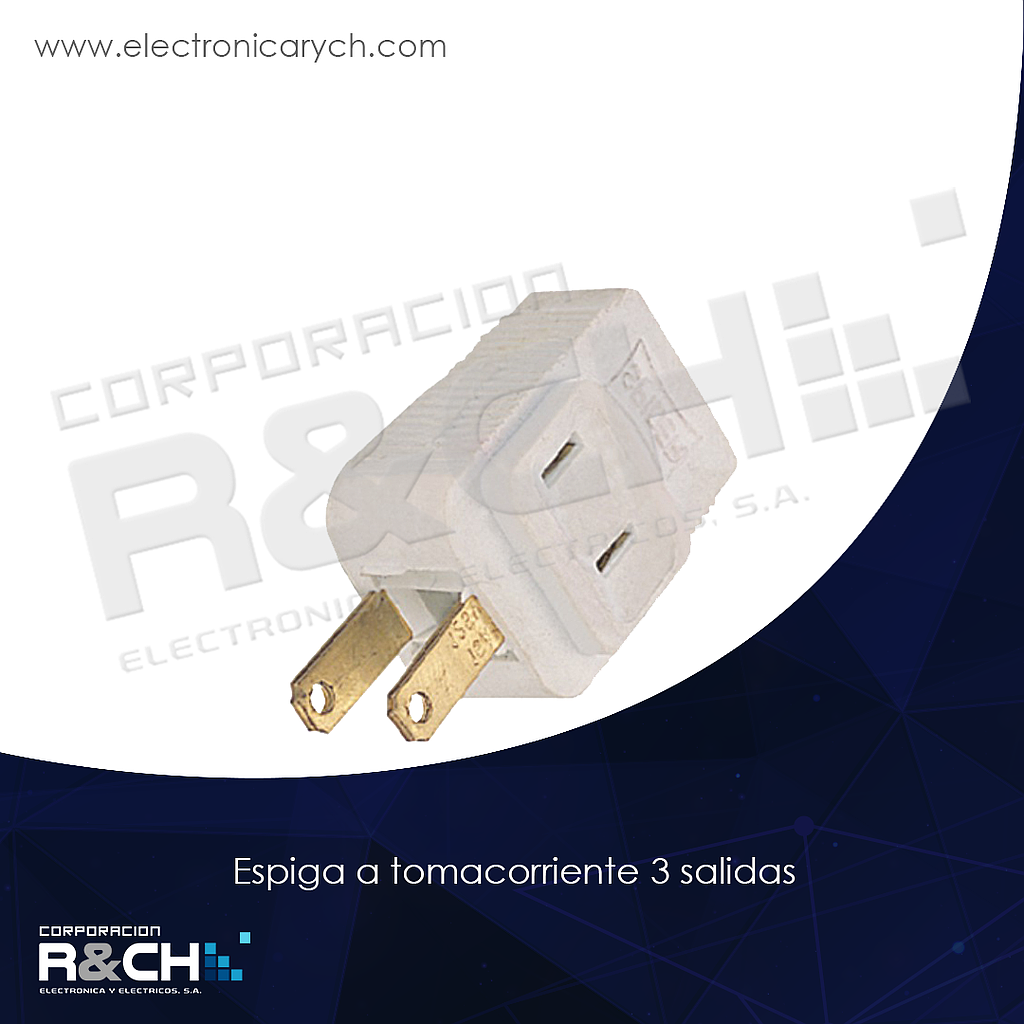 60-E28W espiga a tomacorriente 3 salidas EP-T