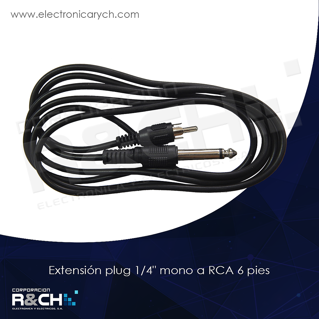 CA-1612 extensión plug 1/4" mono a RCA 6 pies