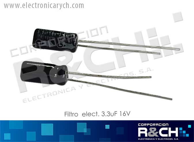 FE-3.3U/16 filtro elect. 3.3uF 16V