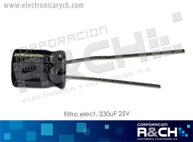 FE-330U/25 filtro elect. 330uF 25V