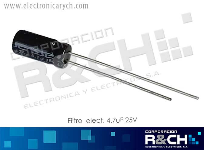 FE-4.7U/25 filtro elect. 4.7uF 25V