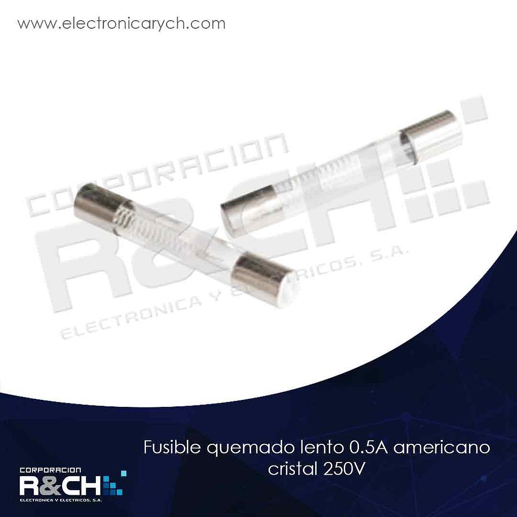 FSQL-0.5AA fusible quemado lento 0.5A americano cristal 250V