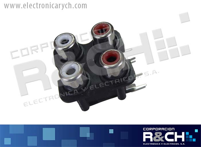 JC-RCA4P jack 4 RCA para impreso cuadrado