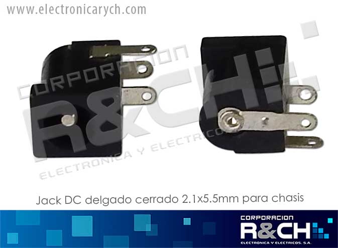 JC-232 Jack DC Delgado Cerrado 2.1x5.5mm para Chasis