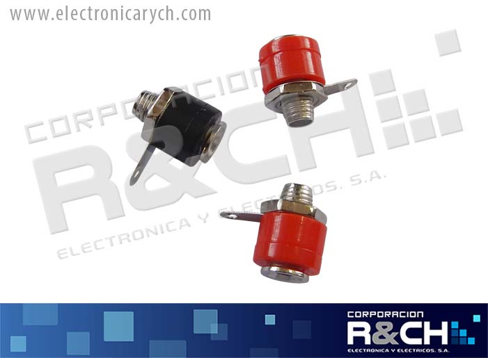 JC-BC jack para banana corto Rojo y Negro par
