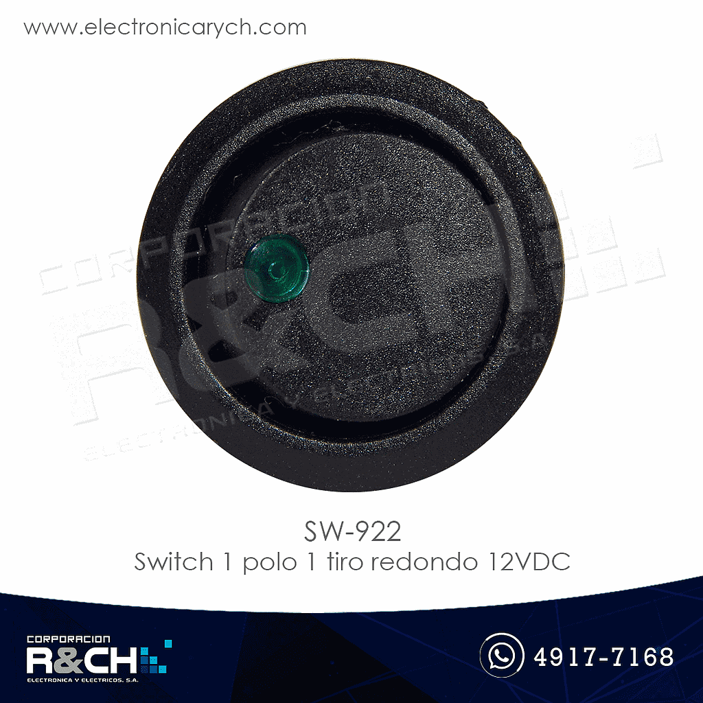 SW-922 Switch 1 polo 1 tiro redondo 12VDC