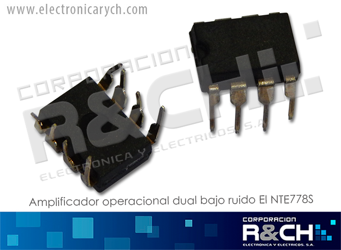 NTE778S op amp dual bajo ruido