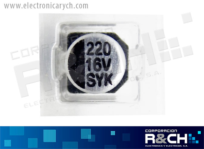 FE-SMD220UF/16 filtro electrolítico aluminio  220uF 16V SMD