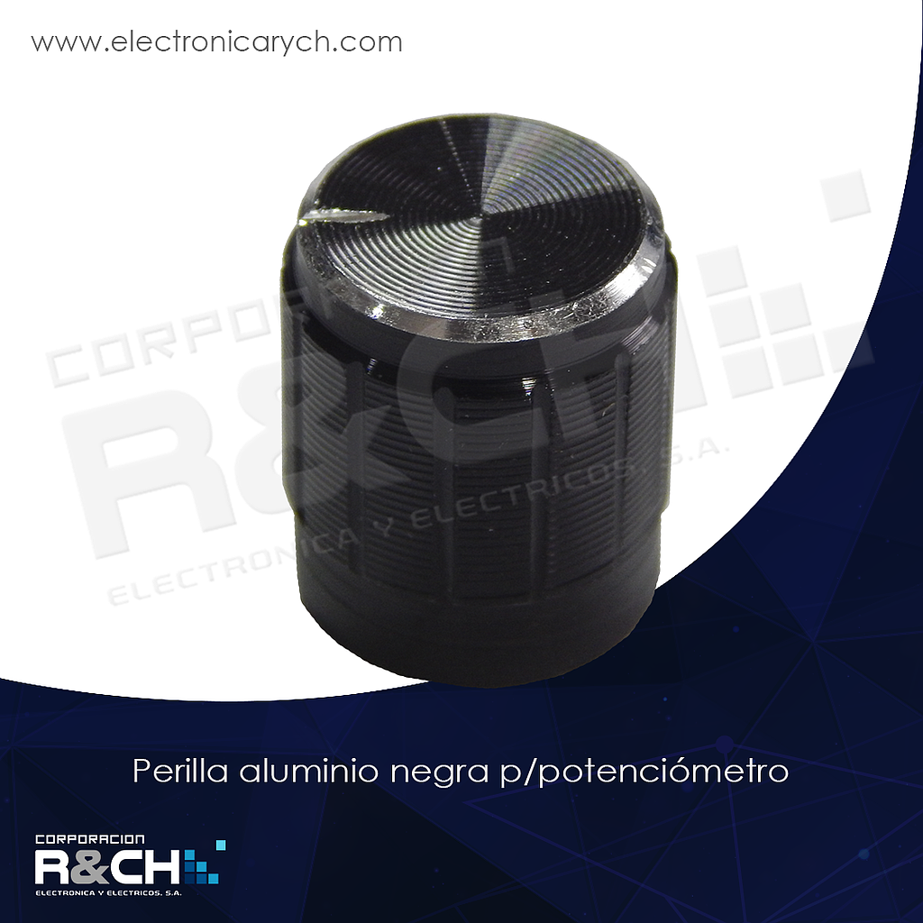 PA-NI perilla aluminio negra p/potenciómetro