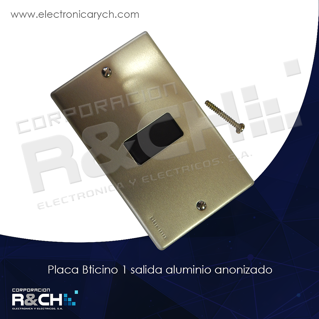 503/1SR placa bticino 1 salida aluminio anonizado