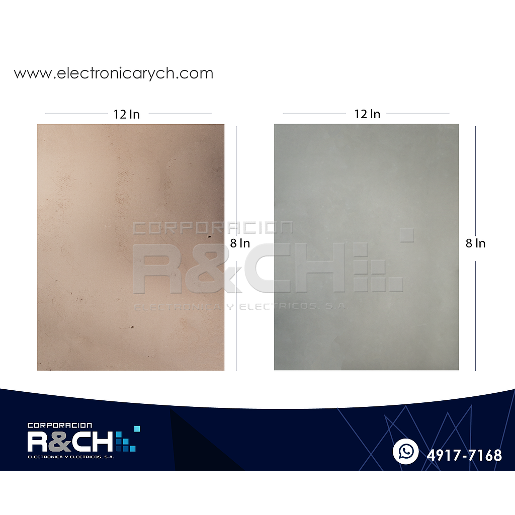 PC-C10F placa de cobre 8"x12" fibra de vidrio