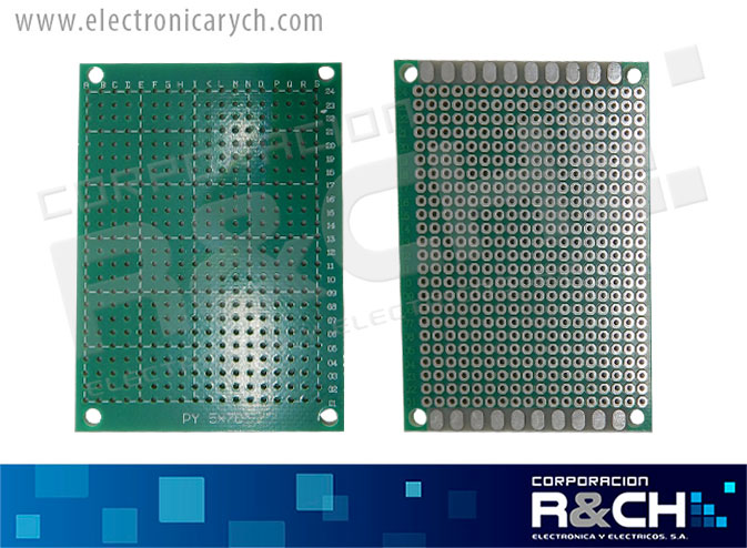 PC-75F placa perforada 7x5cm una cara fibra