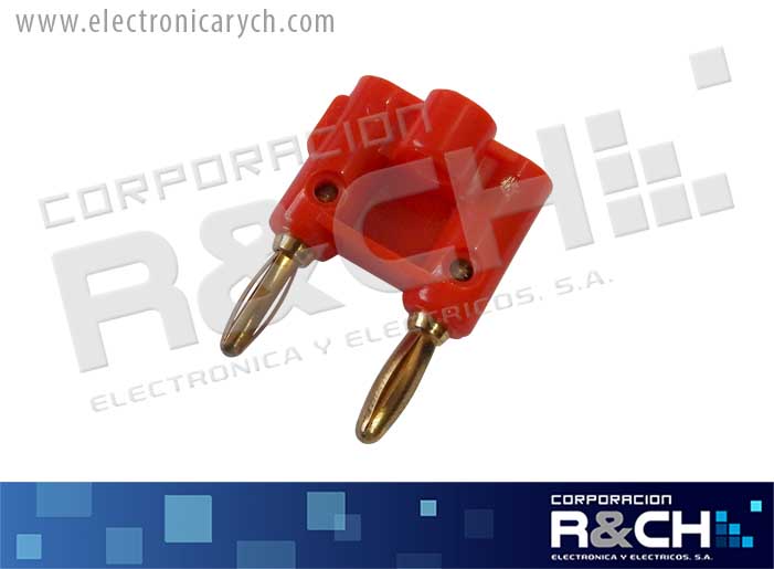 PL-510G plug banana doble HQ Rojo