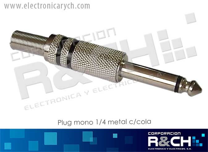 PL-101A plug mono 1/4 metal c/cola