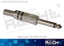 PL-101A plug mono 1/4 metal c/cola