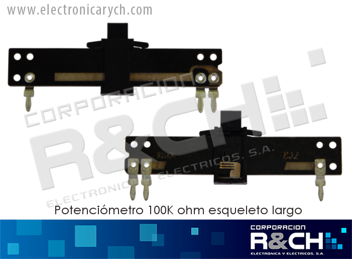 PT-100KEL potenciometro 100K ohm esqueleto largo