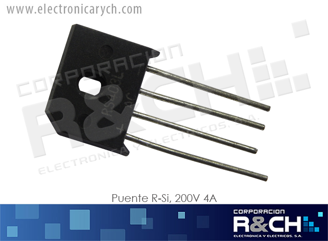 NTE5309 puente R-Si, 200V 4A