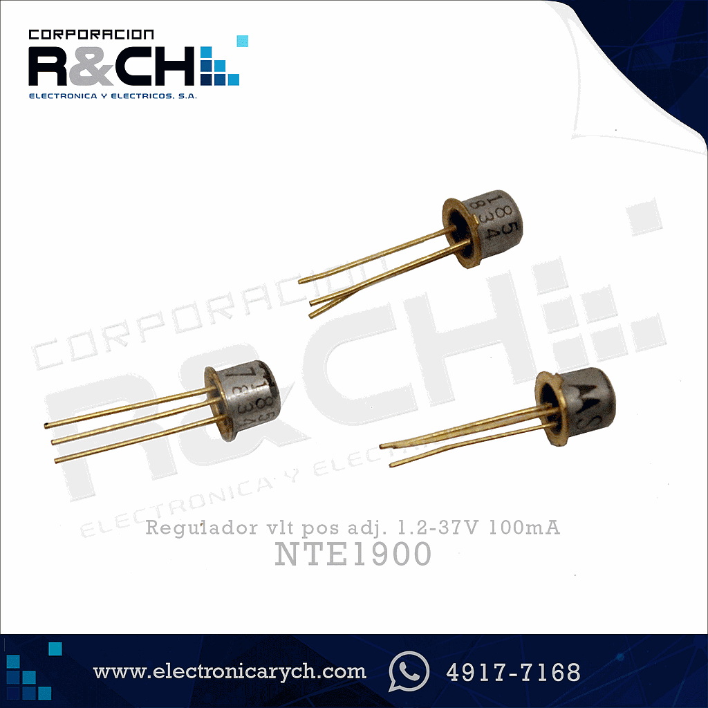 NTE1900 regulador vlt pos adj. 1.2-37V 100mA