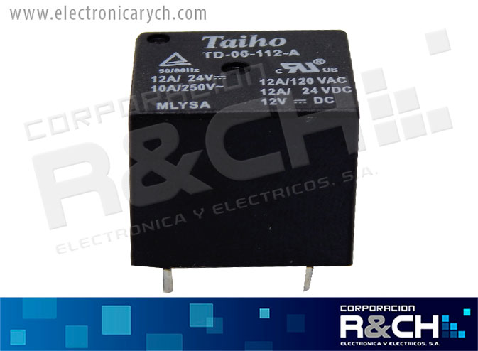 RL-SPDT-12/12 relay 1 polo 2 tiros 12VCD 12A